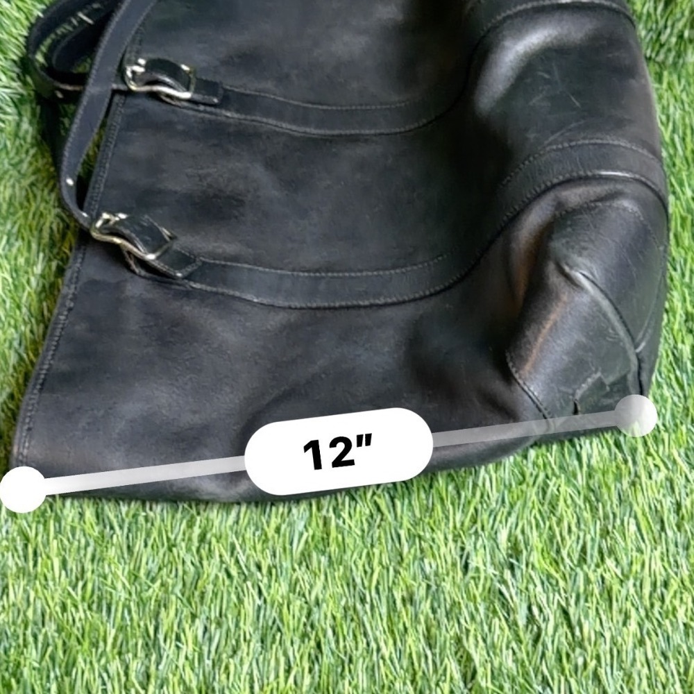 Coach Hampton Black Leather Tote Bag Buckle Straps 9213 - Picture 9 of 10